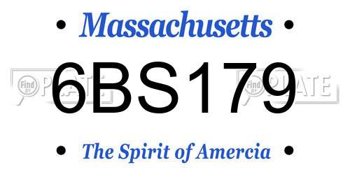 6BS179 Massachusetts License Plate