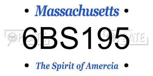 6BS195 Massachusetts License Plate