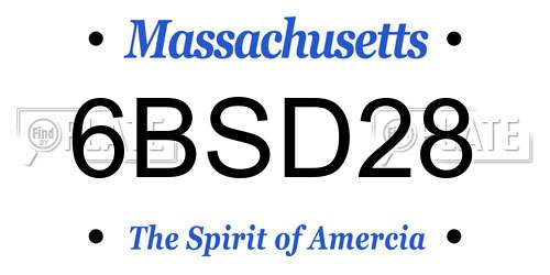 6BSD28 Massachusetts License Plate