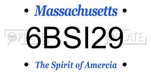 6BSI29 Massachusetts License Plate