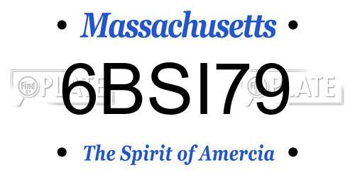 6BSI79 Massachusetts License Plate