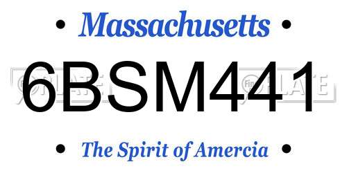 6BSM441 Massachusetts License Plate