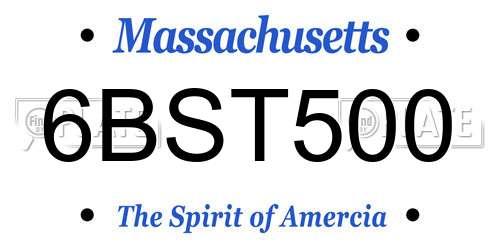 6BST500 Massachusetts License Plate