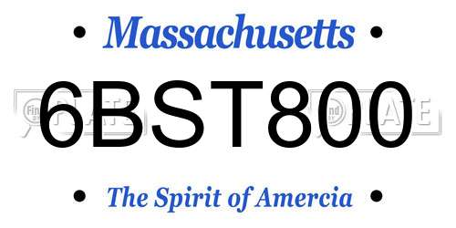 6BST800 Massachusetts License Plate