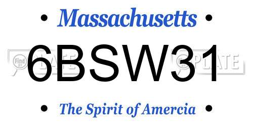 6BSW31 Massachusetts License Plate