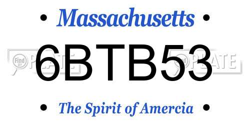 6BTB53 Massachusetts License Plate