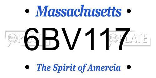 6BV117 Massachusetts License Plate