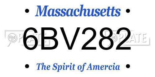 6BV282 Massachusetts License Plate