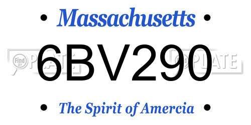 6BV290 Massachusetts License Plate