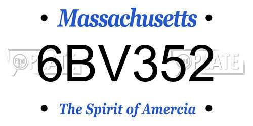 6BV352 Massachusetts License Plate
