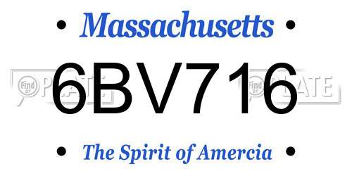 6BV716 Massachusetts License Plate