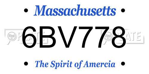 6BV778 Massachusetts License Plate