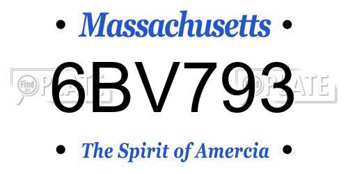 6BV793 Massachusetts License Plate