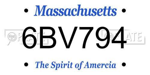 6BV794 Massachusetts License Plate