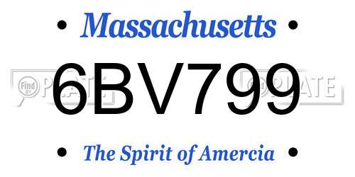 6BV799 Massachusetts License Plate