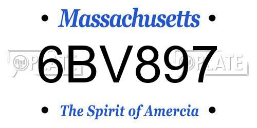 6BV897 Massachusetts License Plate
