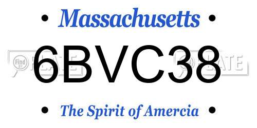 6BVC38 Massachusetts License Plate