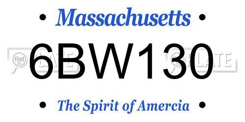 6BW130 Massachusetts License Plate