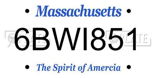 6BWI851 Massachusetts License Plate