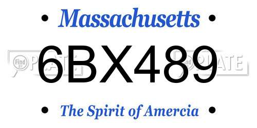 6BX489 Massachusetts License Plate