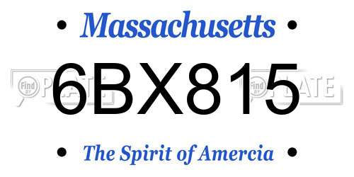 6BX815 Massachusetts License Plate