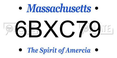 6BXC79 Massachusetts License Plate