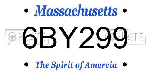 6BY299 Massachusetts License Plate