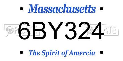 6BY324 Massachusetts License Plate