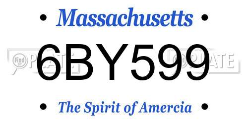6BY599 Massachusetts License Plate