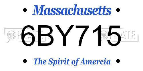 6BY715 Massachusetts License Plate