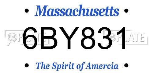 6BY831 Massachusetts License Plate