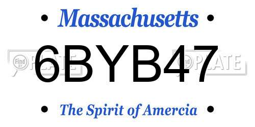 6BYB47 Massachusetts License Plate