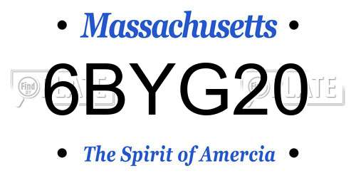 6BYG20 Massachusetts License Plate