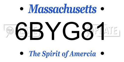 6BYG81 Massachusetts License Plate