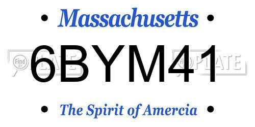 6BYM41 Massachusetts License Plate