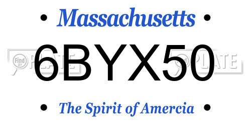 6BYX50 Massachusetts License Plate