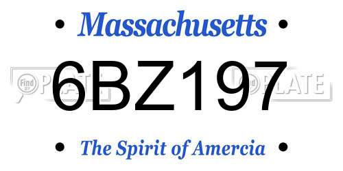 6BZ197 Massachusetts License Plate