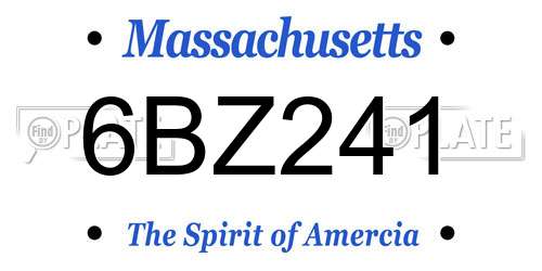 6BZ241 Massachusetts License Plate
