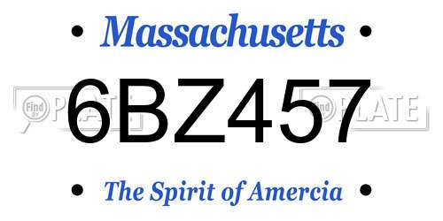 6BZ457 Massachusetts License Plate