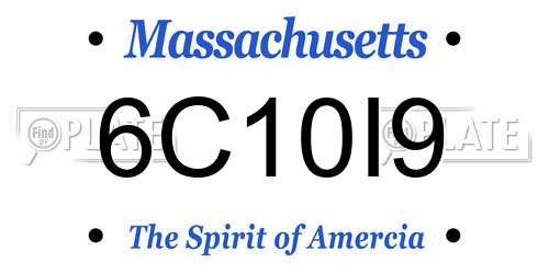6C10I9 Massachusetts License Plate
