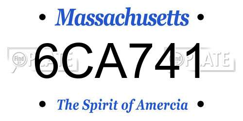 6CA741 Massachusetts License Plate