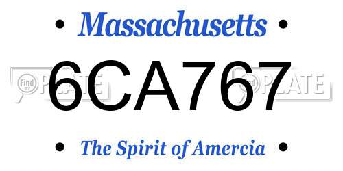 6CA767 Massachusetts License Plate