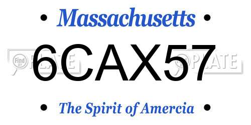 6CAX57 Massachusetts License Plate