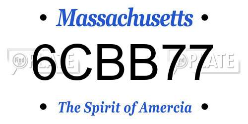 6CBB77 Massachusetts License Plate
