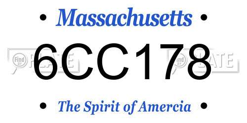 6CC178 Massachusetts License Plate