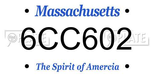 6CC602 Massachusetts License Plate