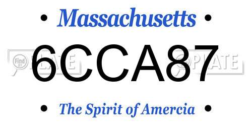 6CCA87 Massachusetts License Plate