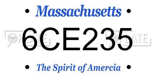 6CE235 Massachusetts License Plate