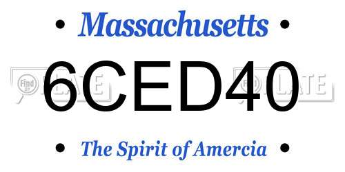 6CED40 Massachusetts License Plate