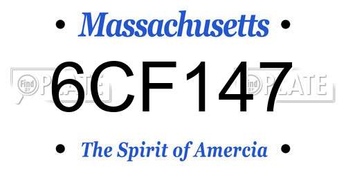 6CF147 Massachusetts License Plate